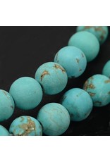 Howlite 6mm Blue Matte  15” Strand  apprx 60 beads