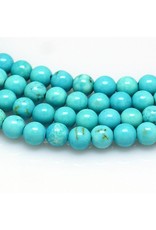 Howlite 6mm Blue  15” Strand  apprx 60 beads