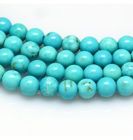 Howlite 6mm Blue  15” Strand  apprx 60 beads