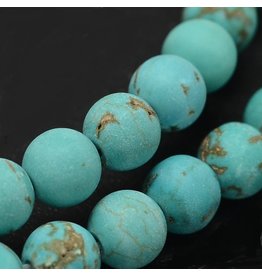 Howlite Dyed 10mm Blue Matte 15” Strand Approx x36