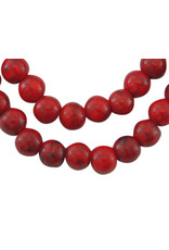 Synthetic Howlite 6mm Red  15” Strand  apprx 60 beads