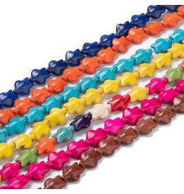 Synthetic Turquoise Turtle 15mm  Assorted Colours  15” Strand  apprx 25 beads