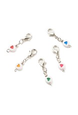 Heart  Charm   35mm Assorted Colours   x6