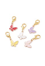 Butterfly  Charm  35mm Gold  Assorted Colours x4