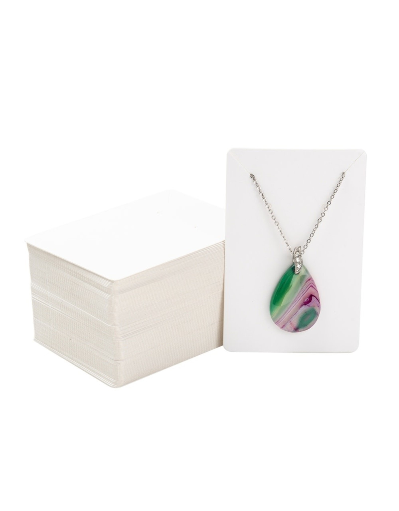 Paper Display Cards Necklace and Earrings 9x6cm  White  x20