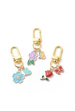 Butterfly Flower Charm  55mm Gold Assorted Colours  x1