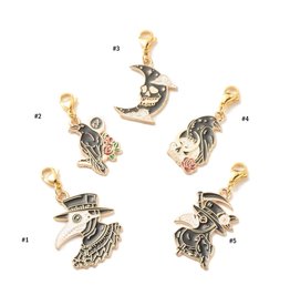 Goth Style Charm 38-44mm with Gold Stainless Lobster x1