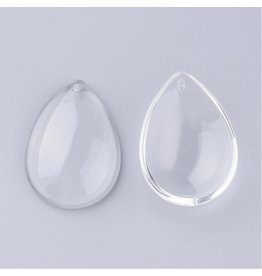 Drop Convex Clear Glass   43x31mm  x1