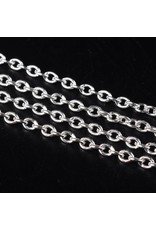 #7 Cable Chain 3x2mm  Silver  1 Foot