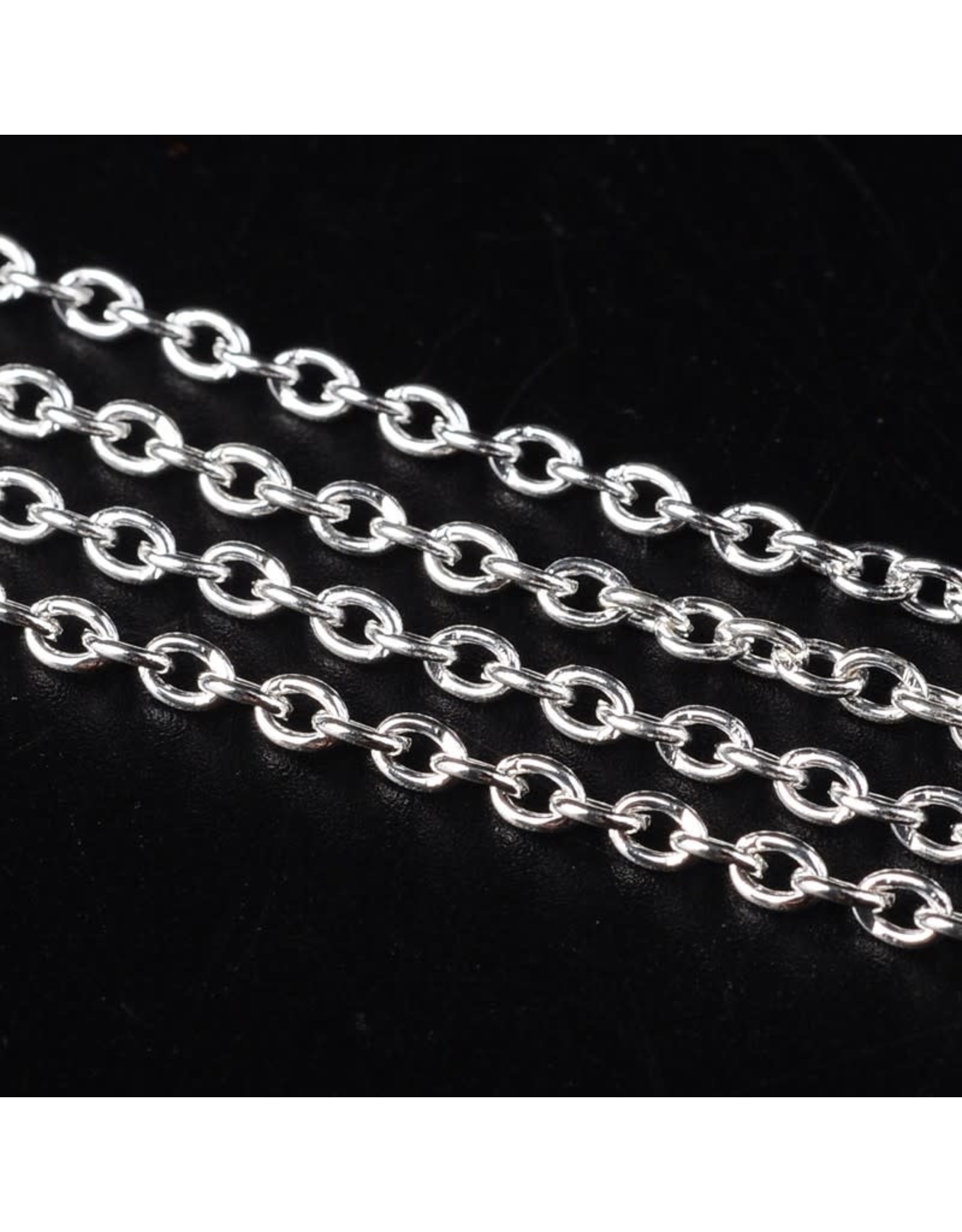 #7 Cable Chain 3x2mm  Silver  1 Foot