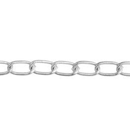 #45 Curb Chain 7x4mm  Rhodium   1 Foot NF