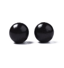 8mm  Ebony Wood Round Black  Bead  x100