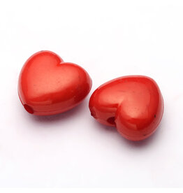 10mm Acrylic Heart Red x100
