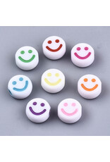 10mm Acrylic Happy Face Assorted Colours