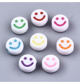 10mm Acrylic Happy Face Assorted Colours