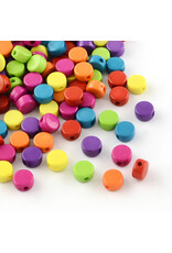 8mm Acrylic Flat Round Assorted Colours
