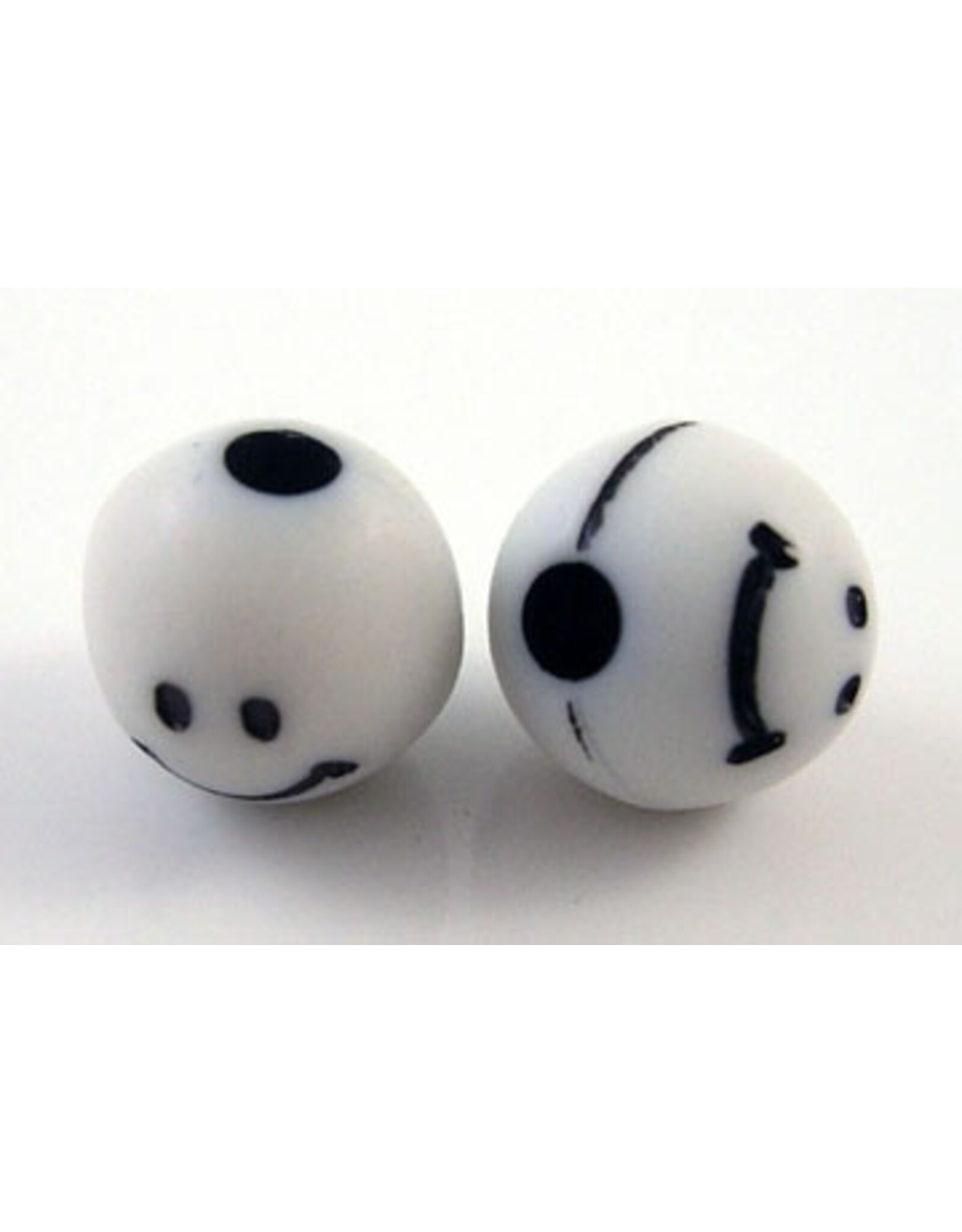 8mm Acrylic Round Happy  Face  Assorted Colours  x100