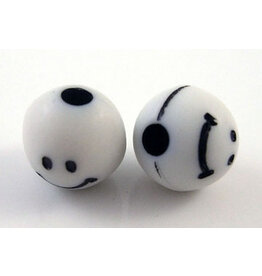 8mm Acrylic Round Happy  Face  Assorted Colours  x100