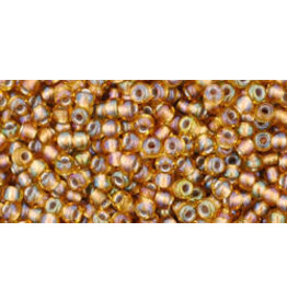 Toho 278  11  Round 6g  Topaz Brown AB Gold Lined