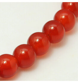 Carnelian Agate 6mm  Orange/Brown  15” Strand  approx  x60 Beads