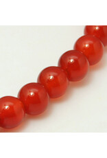 Carnelian Agate 4mm  Orange/Brown  15” Strand  approx  x90 Beads