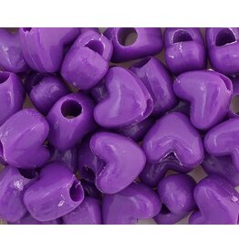 Crow Bead Heart  10x12mm Opaque Purple x125