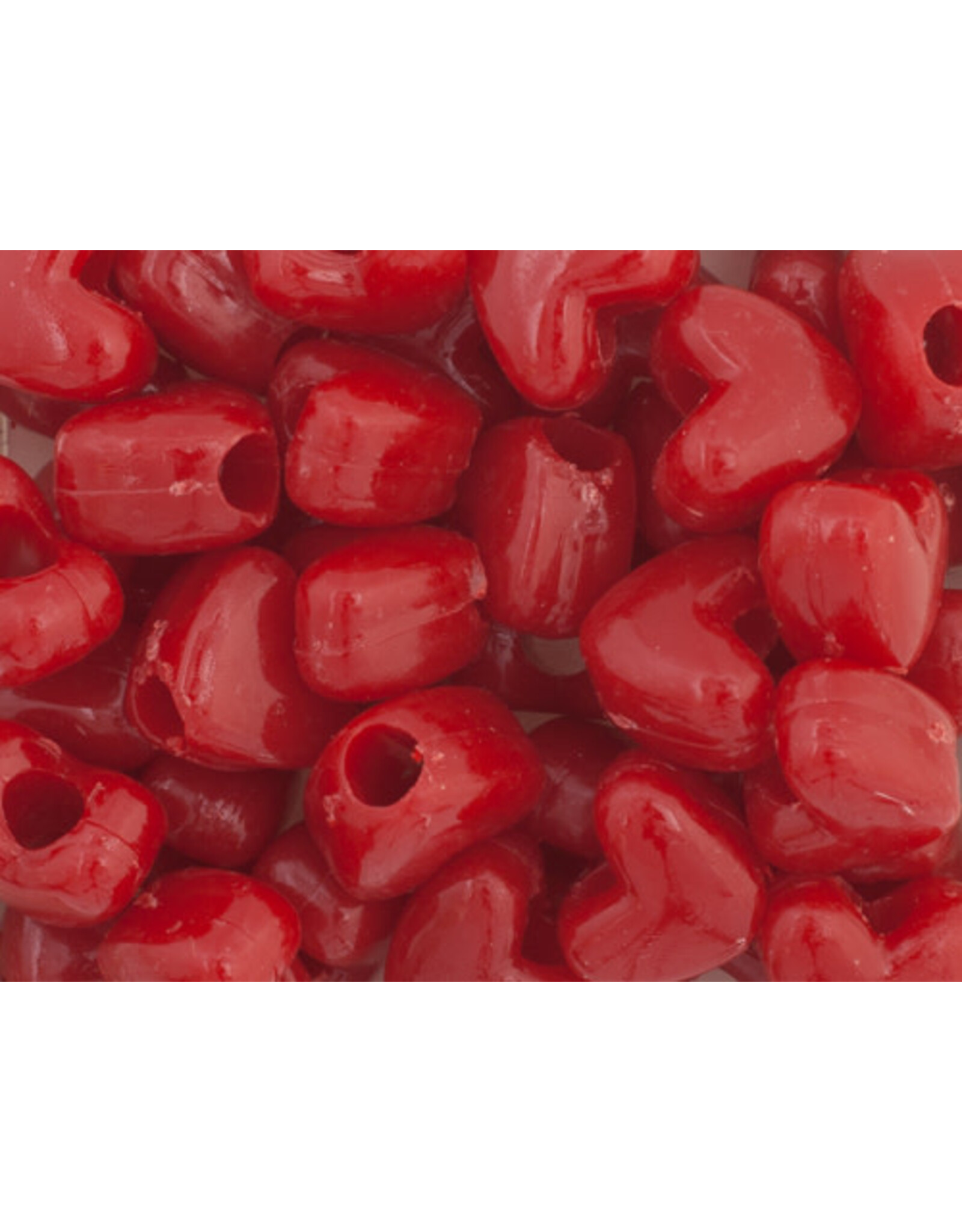 Crow Bead Heart  10x12mm Opaque Red x125