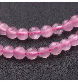 Rose Quartz  4mm Pink  15” Strand  Approx  x90