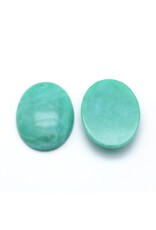 40x30x8mm  White Jade Oval  Blue Dyed  x1