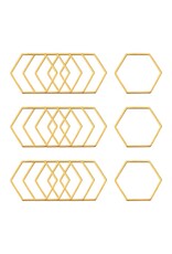 Hexagon Link  20x23mm Stainless Steel  Gold x6  NF