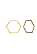 Hexagon Link  16x18mm Stainless Steel  Gold x6  NF