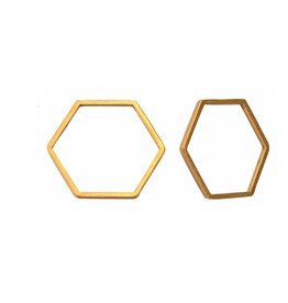 Hexagon Link  16x18mm Stainless Steel  Gold x6  NF