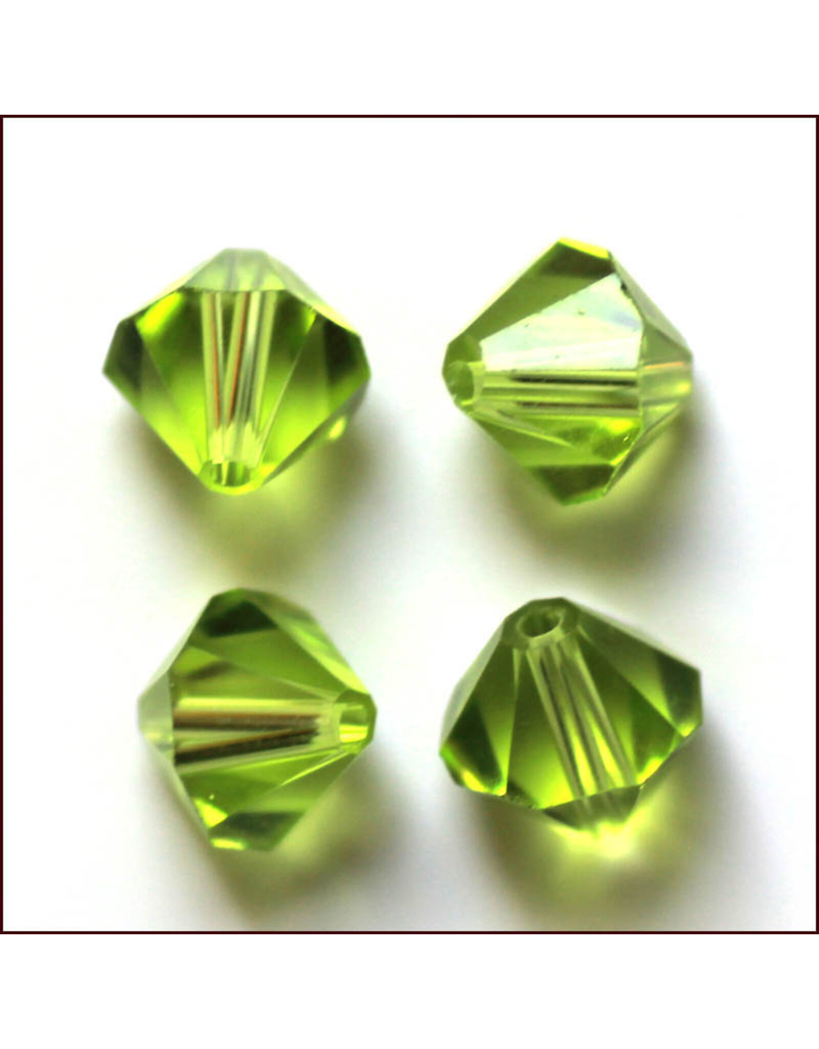 4mm Bicone  Peridot Green   'AAA'  Grade  x50