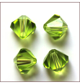 4mm Bicone  Peridot Green   'AAA'  Grade  x50