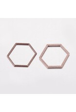 Hexagon Link  18x20mm  Alloy Antique Copper x10