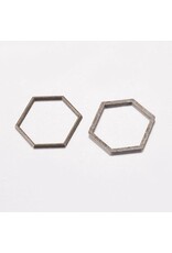 Hexagon Link  18x20mm  Alloy Antique Brass  x10