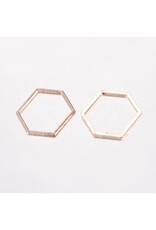 Hexagon Link  18x20mm  Alloy Rose Gold  x10