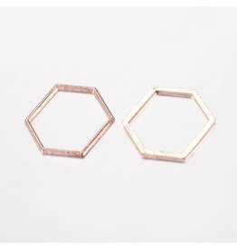 Hexagon Link  18x20mm  Alloy Rose Gold  x10