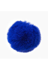 50mm  Faux Fur Ball Blue  x1 Pair