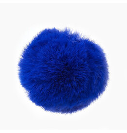 50mm  Faux Fur Ball Blue  x1 Pair