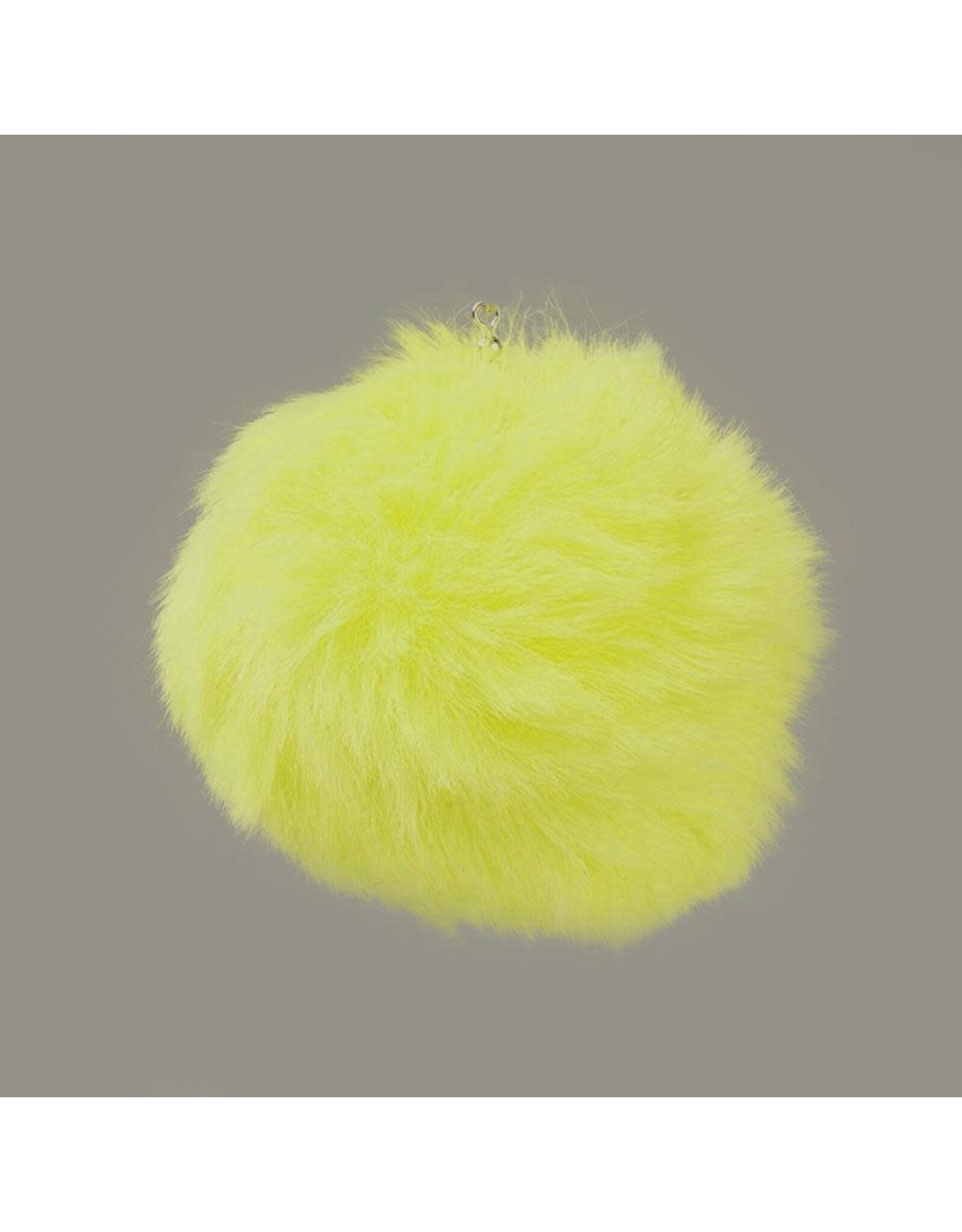 50mm  Faux Fur Ball  Yellow  x1 Pair