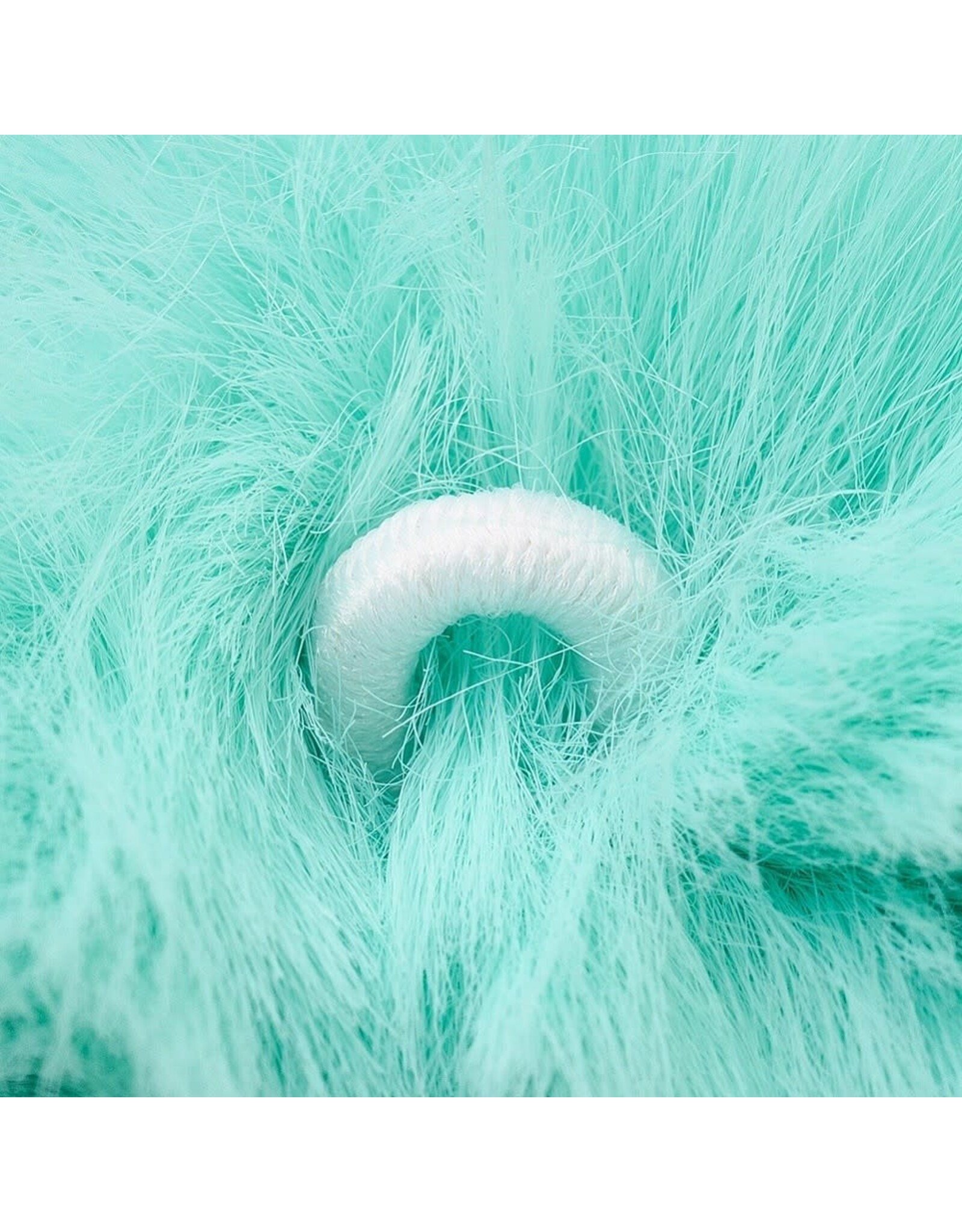 50mm  Faux Fur Ball  Turquoise  x1 Pair