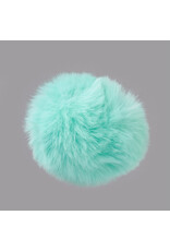 50mm  Faux Fur Ball  Turquoise  x1 Pair