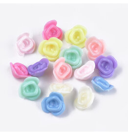 13mm Acrylic Flower  Random Assorted Colours x50