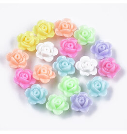 12mm Acrylic Flower  Random Assorted Colours x100