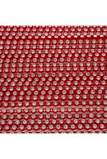 Rhinestone Banding 1 row 2.4mm (ss8) Clear Red  x1 foot