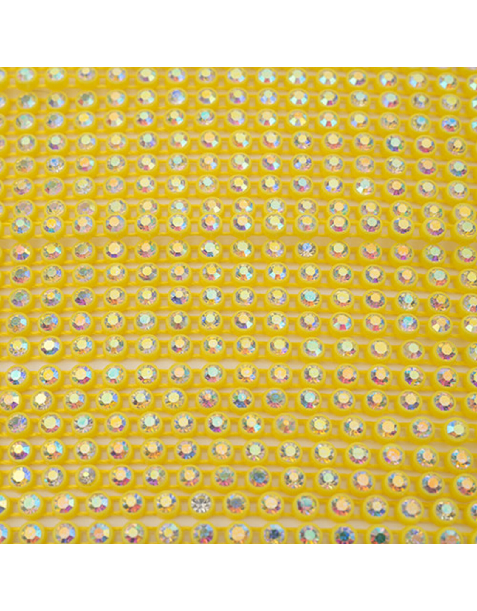 Rhinestone Banding 1 row 2.4mm (ss8) Clear AB  Yellow  x1 foot