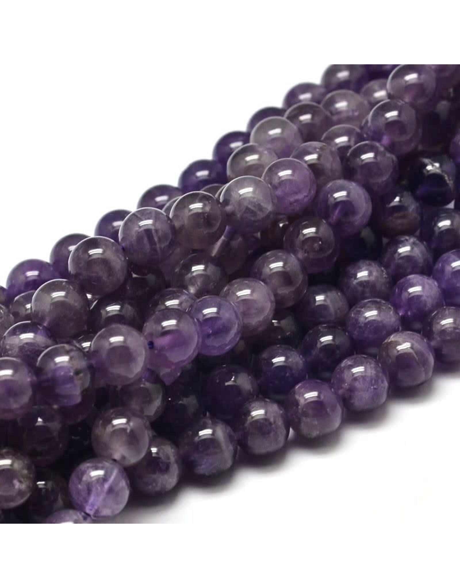 Amethyst  6mm Purple  15” Strand  approx x60  beads