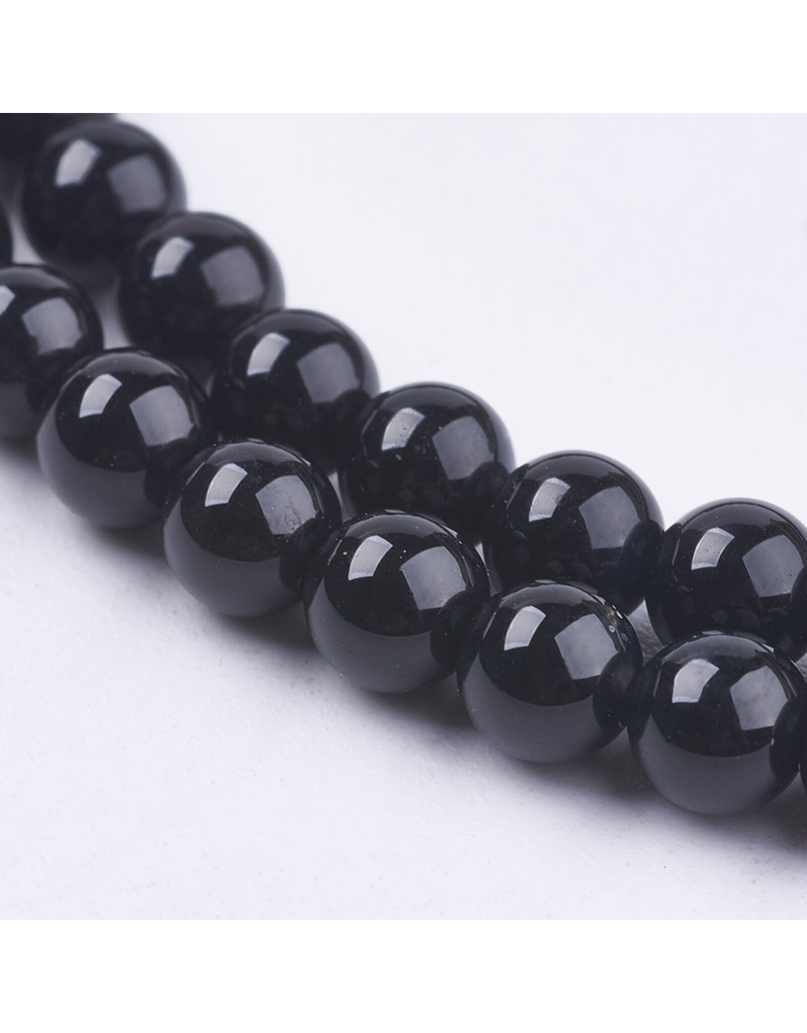 Onyx  6mm  Black  15” Strand  approx  x60 Beads