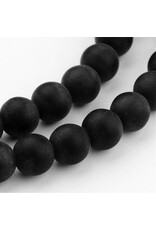 6mm Round  Jet Black Matte   x65
